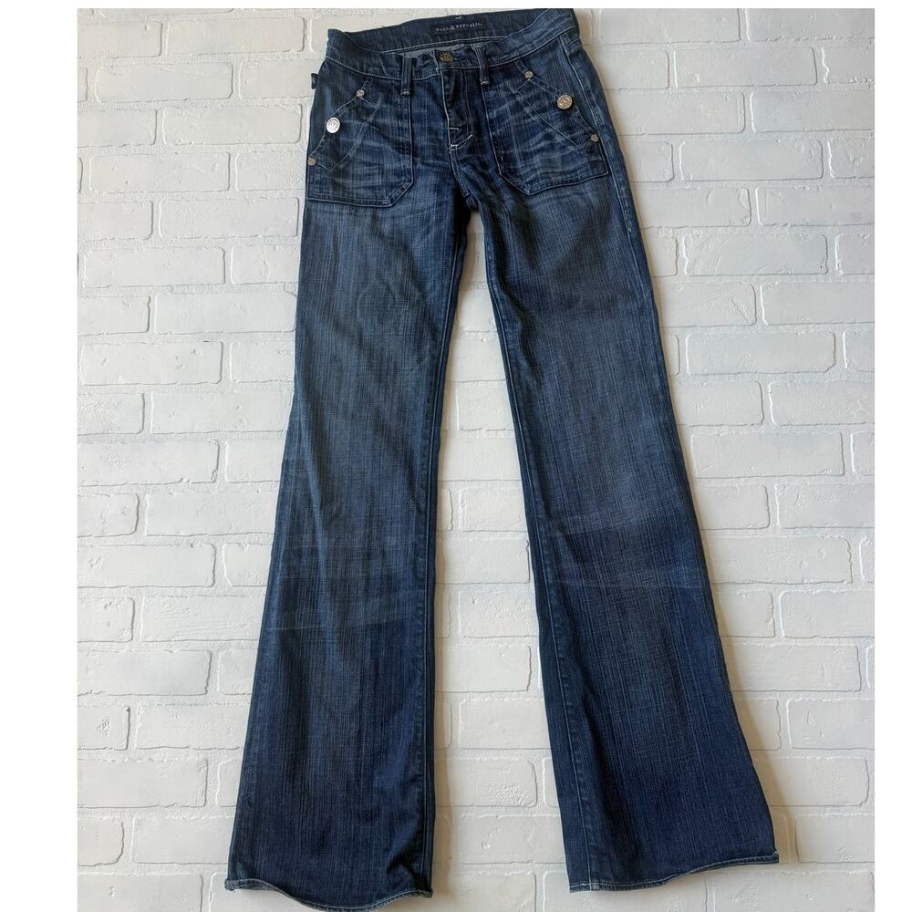 ROCK & REPUBLIC Women's Bootcut Jeans Medium Wash Size 26 Runs Long